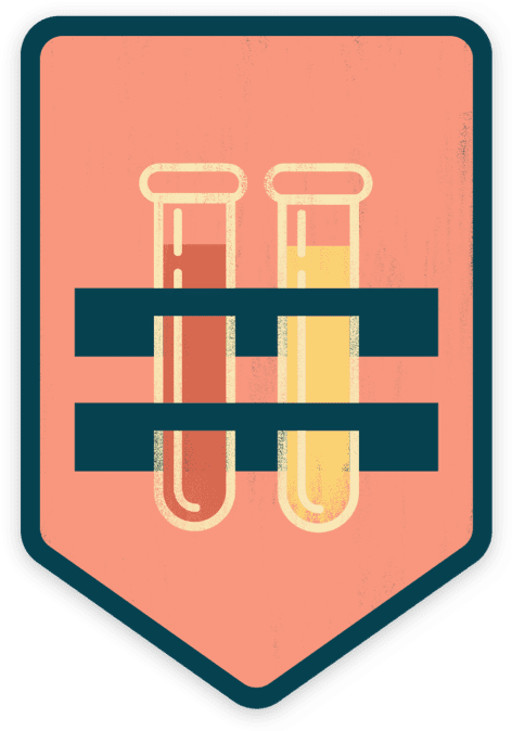 2 test tubes in a test tube rack, to symbolize medical tests for IgA nephropathy such as blood and urine tests